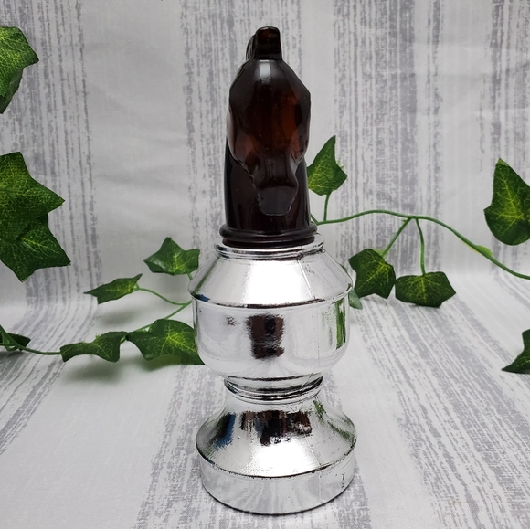 Donated...Vintage Chess Piece KNIGHT Bottle | Brown Top - Picture 6 of 7